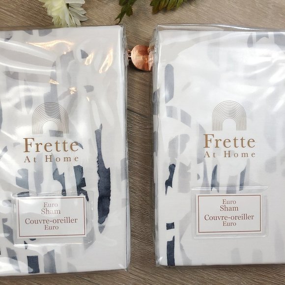 TWO Frette At Home Euro Pillow Shams in Sapphire - Picture 2 of 6